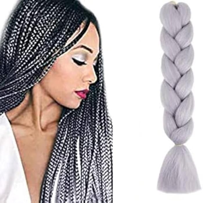 DILLARDS Women African Braids Hair Extension, 60Cm, Grey - Image 2